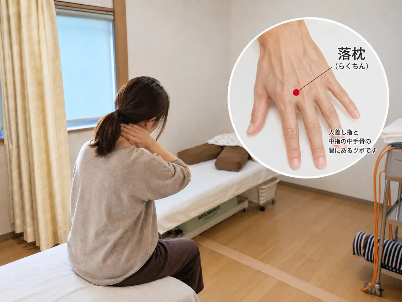 寝違えたのに、手に鍼をする？